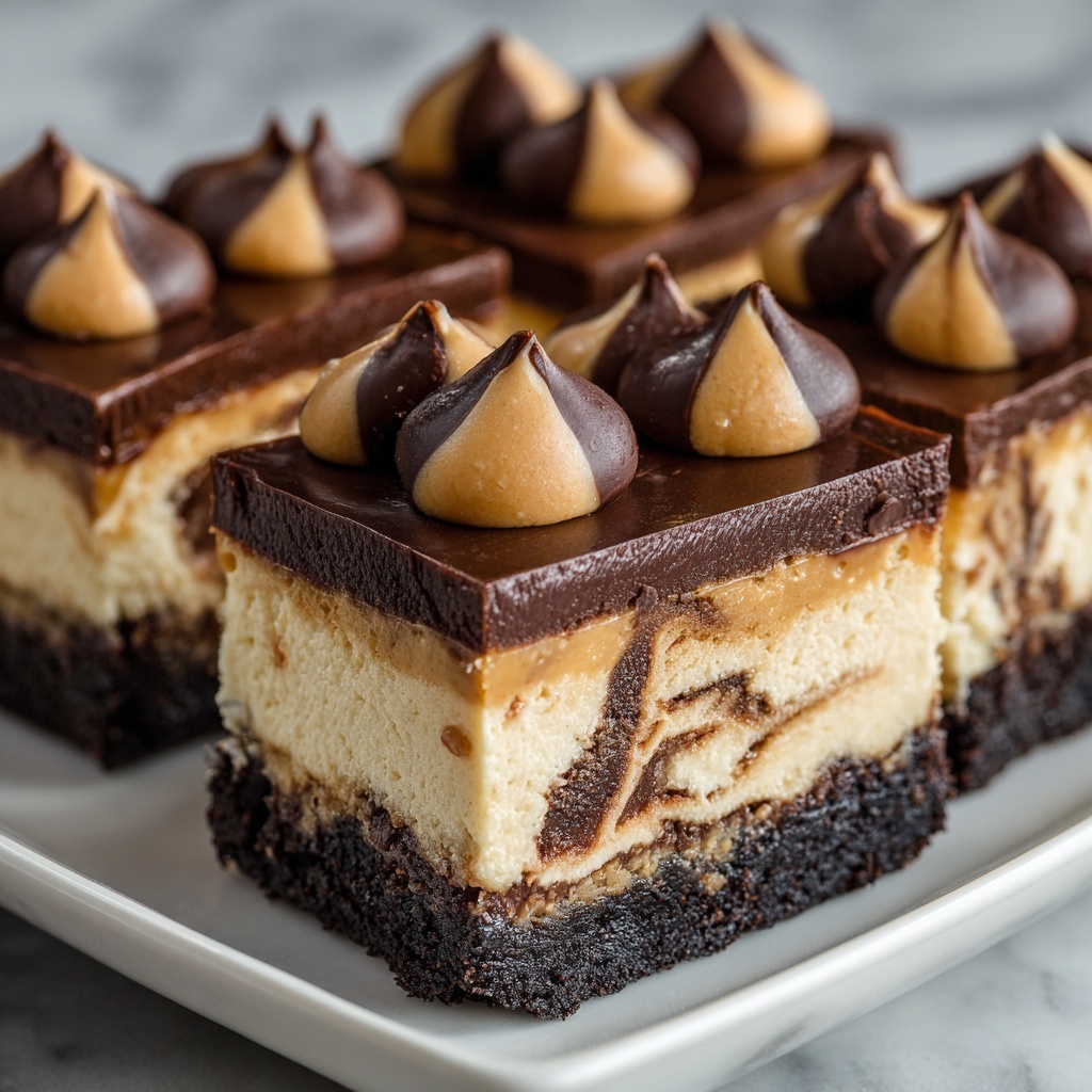 Chocolate Peanut Butter Cheesecake Bars Recipe - Recipe Image