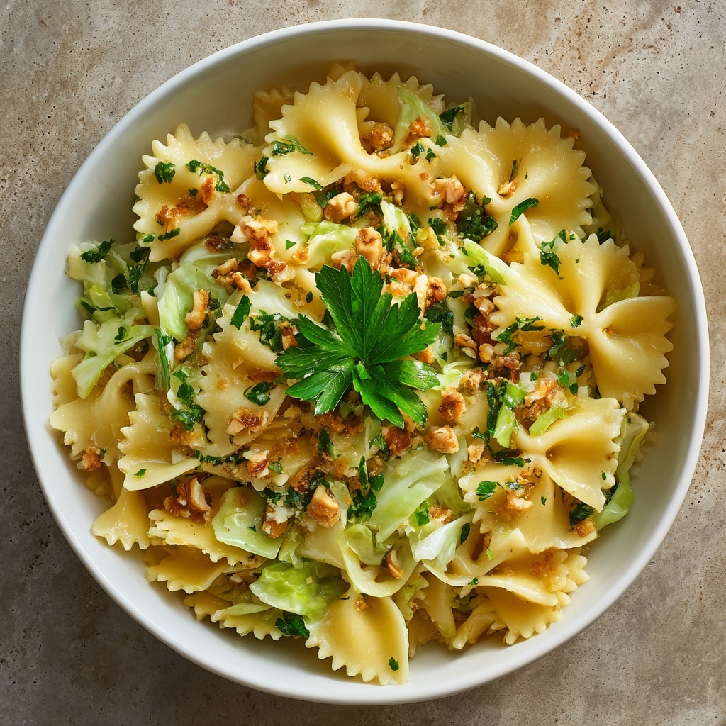 Cabbage Walnut Pasta Recipe - Recipe Image
