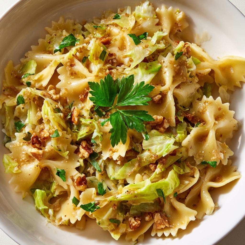 Cabbage Walnut Pasta Recipe - Recipe Image